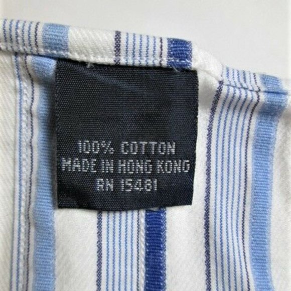 Tommy Hilfiger mens L WHITE BLUE STRIPED Shirt pm1 - Picture 9 of 10